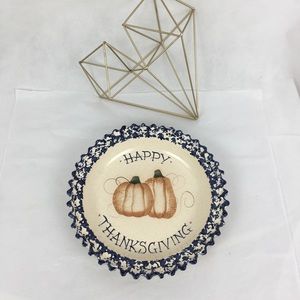 Happy Thanksgiving Fluted Pie Plate